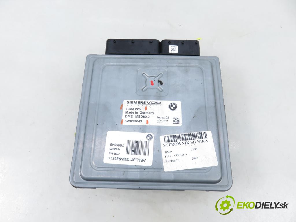 BMW 1 (E81) HB 2007 89,00 116 i 121 - N43 B16 A 1599,00 Riadiaca jednotka Motor 7583225 ; 5WK93643