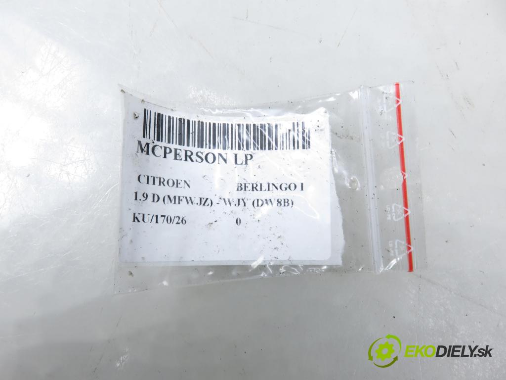 CITROEN BERLINGO / BERLINGO FIRST nadwozie wielkoprzestrzenne (MPV) KOMBIVAN 2001 51,00 1.9 D - WJY (DW8B) 1868,00 MCPERSON LP