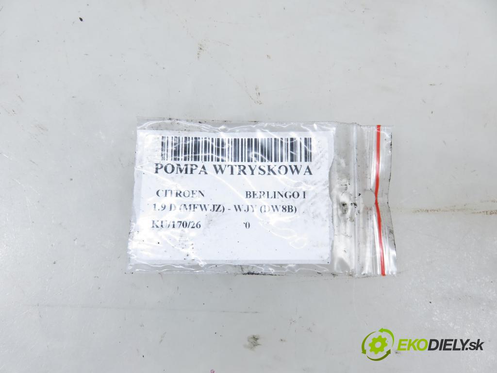 CITROEN BERLINGO / BERLINGO FIRST nadwozie wielkoprzestrzenne (MPV) KOMBIVAN 2001 51,00 1.9 D - WJY (DW8B) 1868,00 Pumpa vstrekovacia R8448B371B (Vstrekovacie čerpadlo)