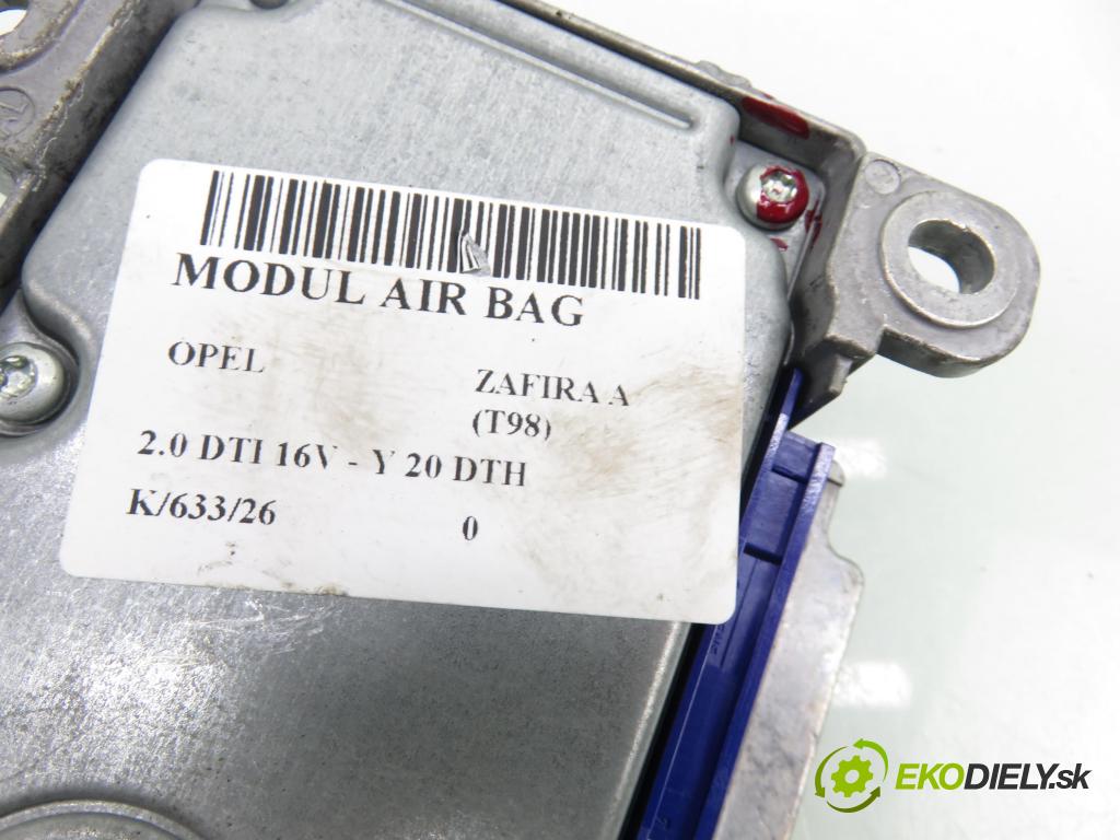 OPEL ZAFIRA A Nadwozie Wielkopojemne (MPV) (T98)  MINIVAN 2003 74,00 2.0 DTI 16V 101 - Y 20 DTH 1995,00 MODUL air BAG 09229303BG ; 5WK42926