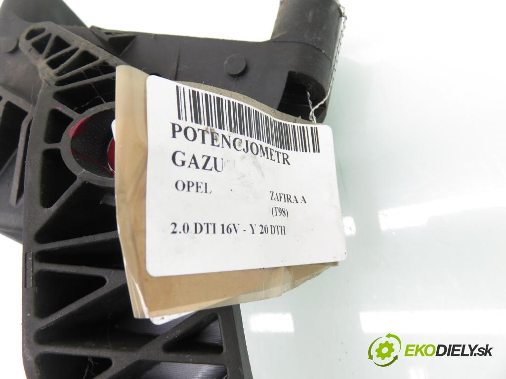 OPEL ZAFIRA A Nadwozie Wielkopojemne (MPV) (T98)  MINIVAN 2003 74,00 2.0 DTI 16V 101 - Y 20 DTH 1995,00 Potenciometer plynu 9202341BT ; 6PV00811400 (Potenciometer plynového pedálu)
