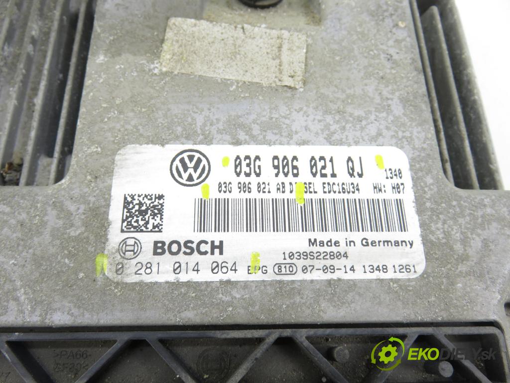 VW GOLF V (1K1) HB 2007 77,00 1.9 TDI - BLS 1896,00 Riadiaca jednotka Motor 03G906021QJ ; 03G906021AB ; 0281014064