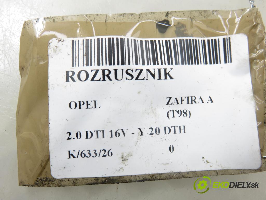 OPEL ZAFIRA A Nadwozie Wielkopojemne (MPV) (T98)  MINIVAN 2003 74,00 2.0 DTI 16V 101 - Y 20 DTH 1995,00 Štartér 0001109062 (Štartér)