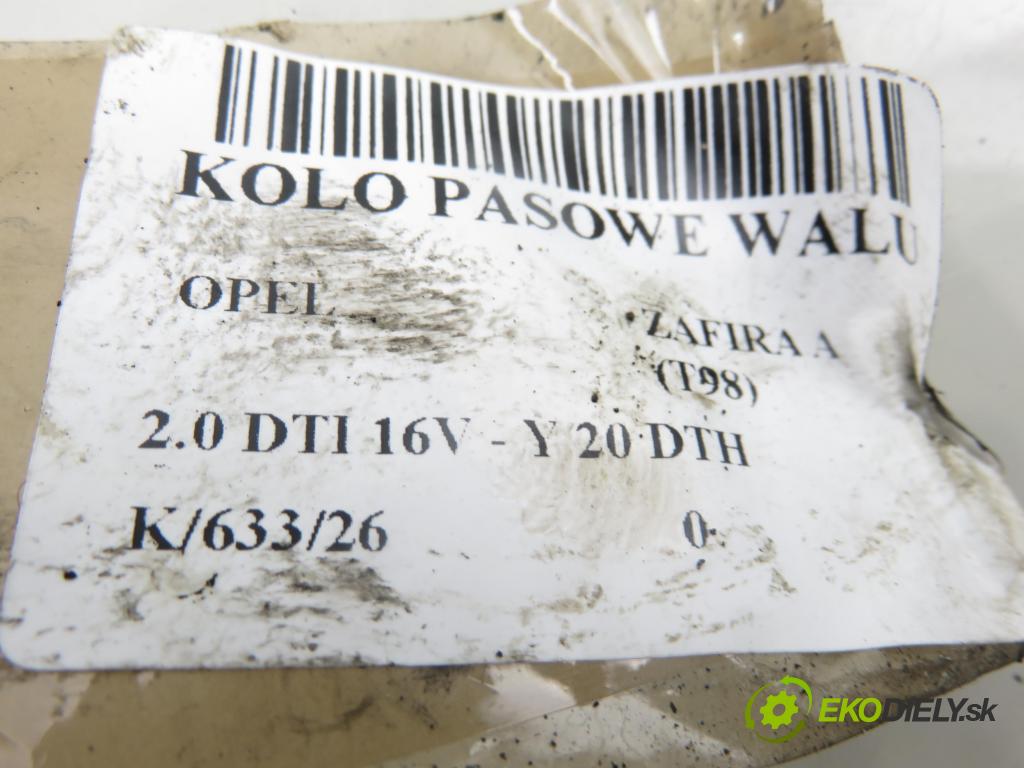 OPEL ZAFIRA A Nadwozie Wielkopojemne (MPV) (T98)  MINIVAN 2003 74,00 2.0 DTI 16V 101 - Y 20 DTH 1995,00 řemenice kolová Vačkového hřídele / kliky