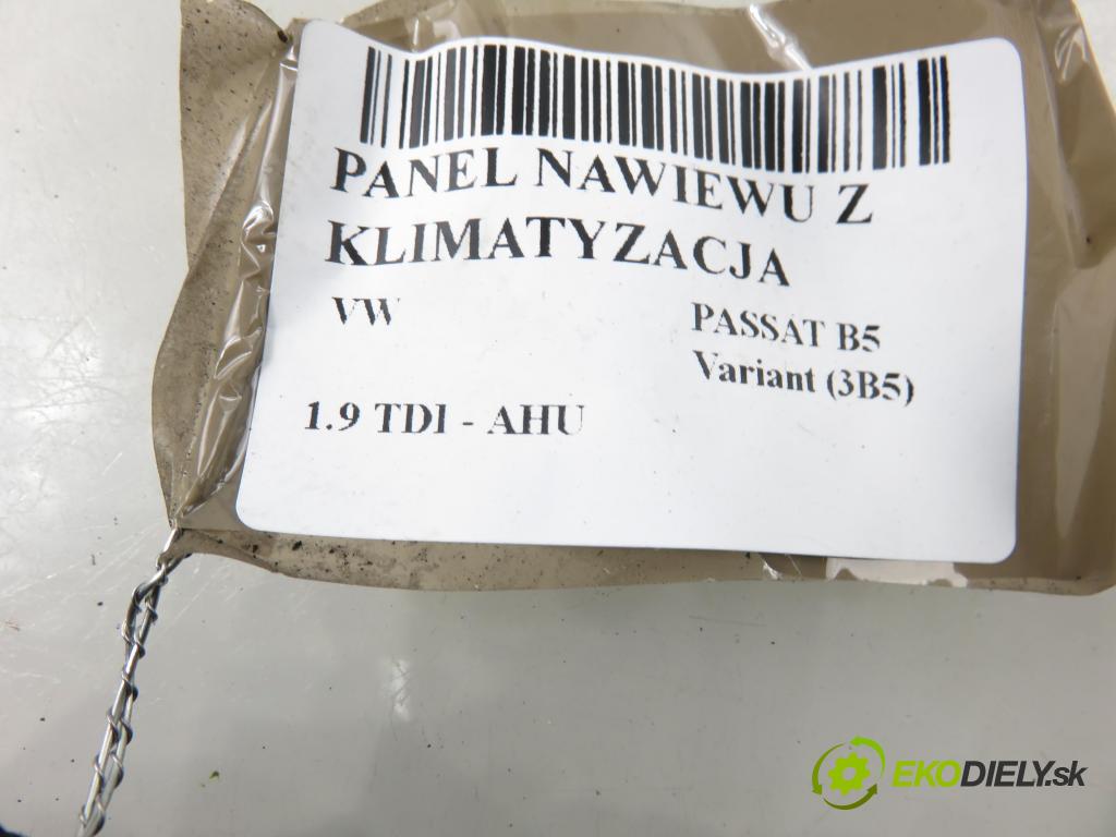 VW PASSAT B5 Variant (3B5) KOMBI 2000 66,00 1.9 TDI 90 - AHU 1896,00 Panel kúrenia KLIMATIZACE: 1J0820045G