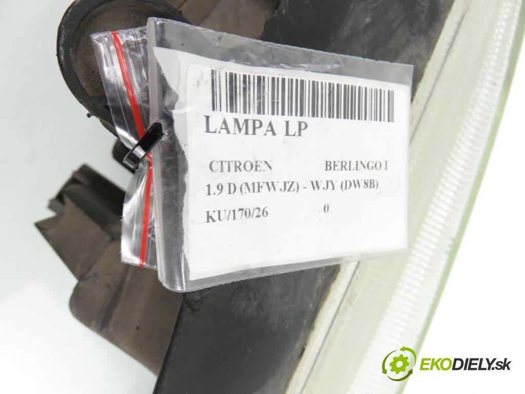 CITROEN BERLINGO / BERLINGO FIRST nadwozie wielkoprzestrzenne (MPV) KOMBIVAN 2001 51,00 1.9 D - WJY (DW8B) 1868,00 světlo LP