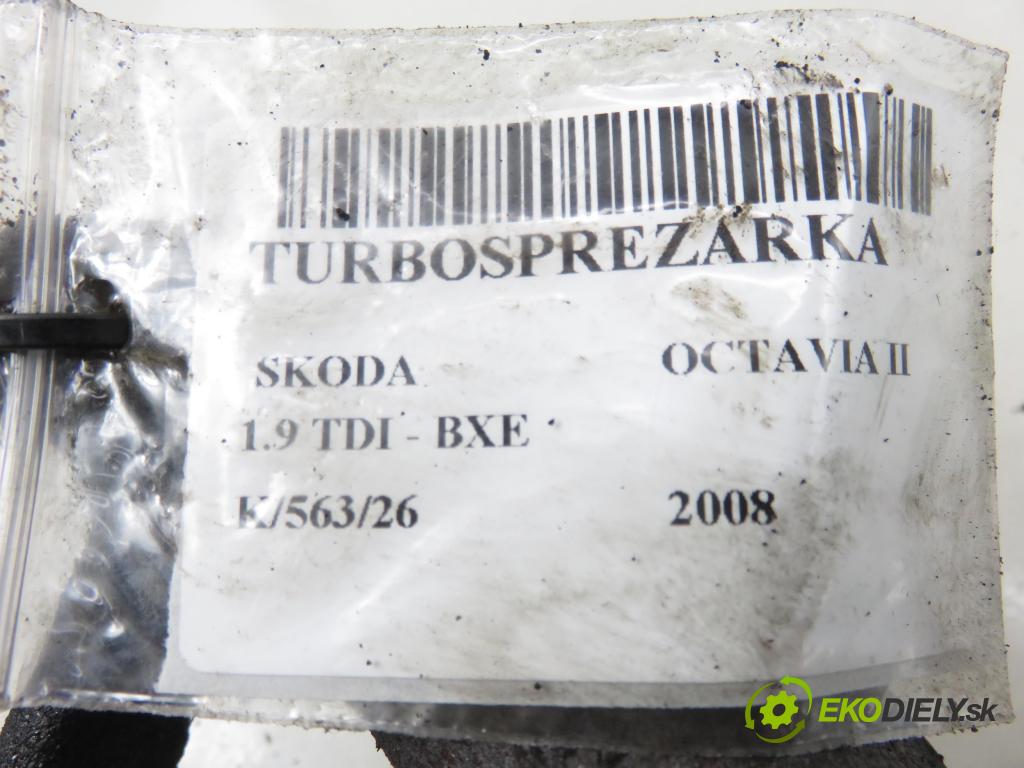 SKODA OCTAVIA II (1Z3) LIFTBACK 2008 77,00 1.9 TDI - BXE 1896,00 RYCHLONABÍJEČKA: 03G253014F (Kompletní turbodmychadlo)