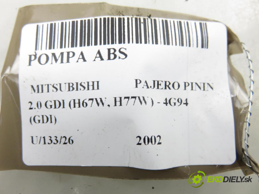 MITSUBISHI PAJERO PININ (H6_W, H7_W) SUV 2002 95,00 2.0 GDI 1999,00 Pumpa ABS MR527254 ; 13511019050 (Pumpa ABS)