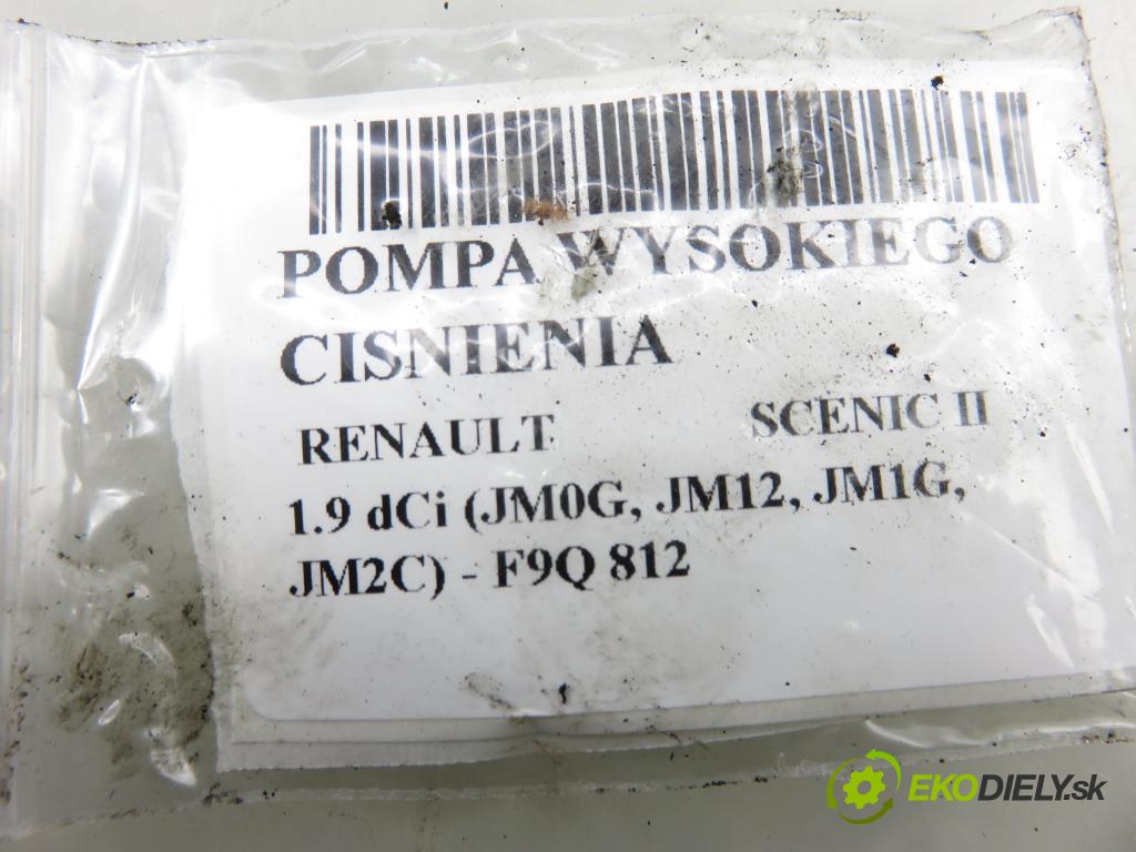 RENAULT SCENIC II (JM0/1_) MINIVAN 2003 88,00 1.9 dCi 120 - F9Q 812 1870,00 pumpa vysokého TLAK: 0445010075 ; 8200108225 ; 0928400502