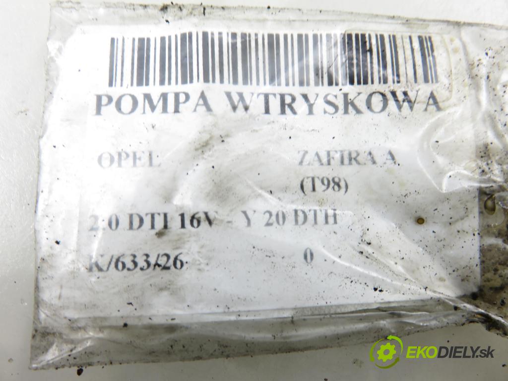 OPEL ZAFIRA A Nadwozie Wielkopojemne (MPV) (T98)  MINIVAN 2003 74,00 2.0 DTI 16V 101 - Y 20 DTH 1995,00 pumpa vstřikovací 0281011055 ; 0470504203 ; 09202063 (Vstřikovací čerpadlo)