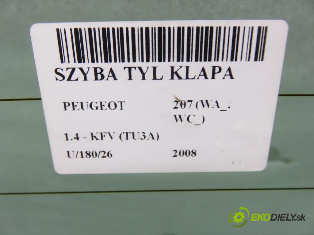 PEUGEOT 207 (WA_, WC_) HB 2008 55,00 1.4 - KFV (TU3A) 1360,00 Okno zadné kapota