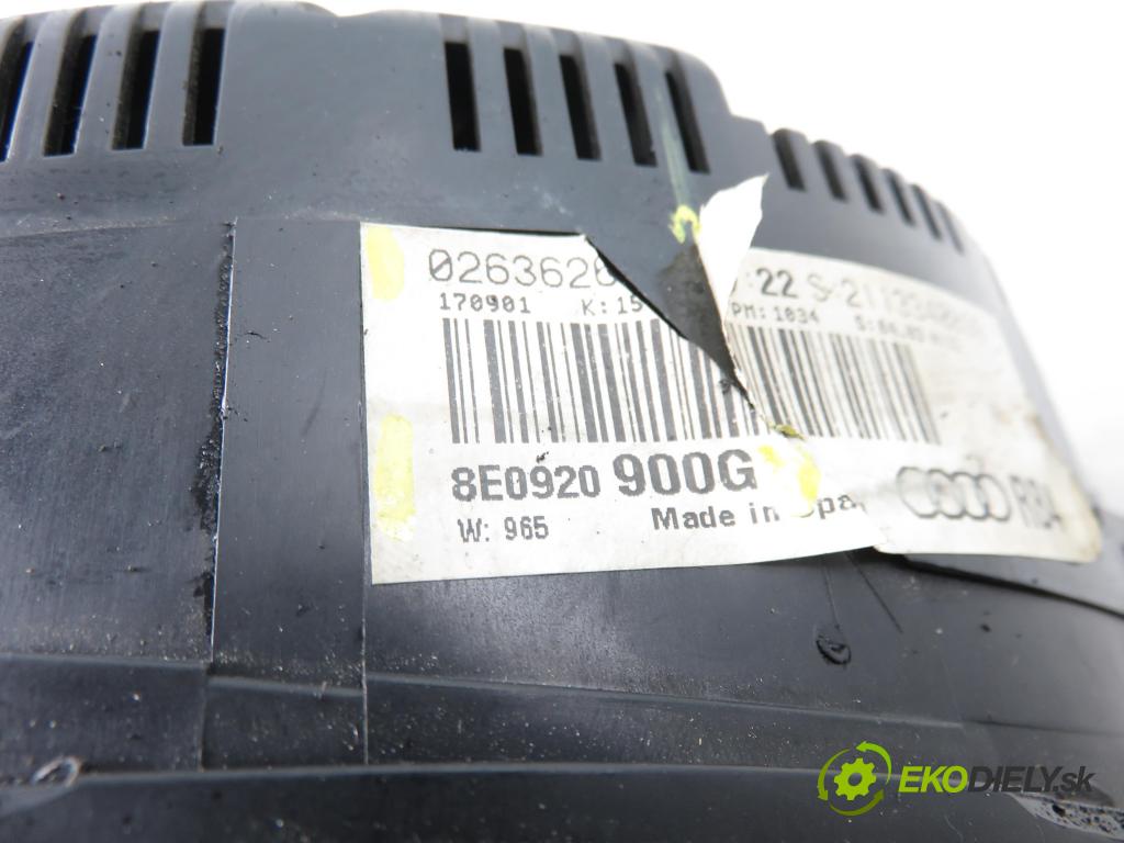 AUDI A4 (8E2, B6) SEDAN 2003 96,00 1.9 TDI PD 130 1896,00 prístrojovka elektrický 8E0920900G ; 0263626020
