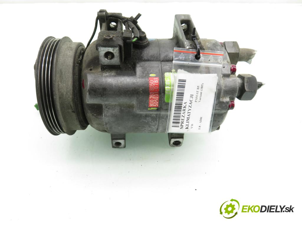 VW PASSAT B5 Variant (3B5) KOMBI 1999 92,00 1.8 20V 125 - ADR 1781,00 KOMPRESOR: klimatizace 8D0260805D ; 5062310501 ; 5060310781 (Kompresor klimatizace)
