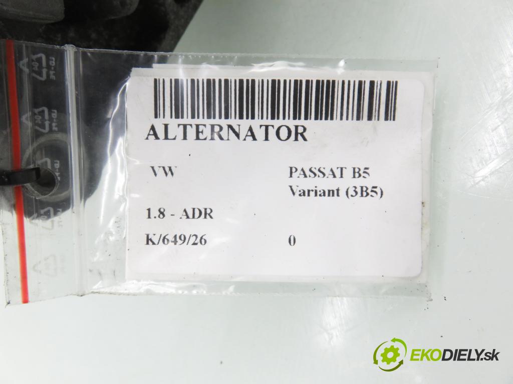 VW PASSAT B5 Variant (3B5) KOMBI 1999 92,00 1.8 20V 125 - ADR 1781,00 Alternátor 06B903016D (Alternátor)