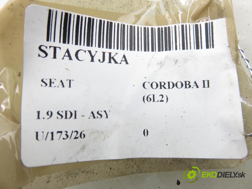 SEAT CORDOBA (6L2) SEDAN 2003 47,00 1.9 SDI - ASY 1896,00 spínačka 4B0905851C (Spínací skříňka)