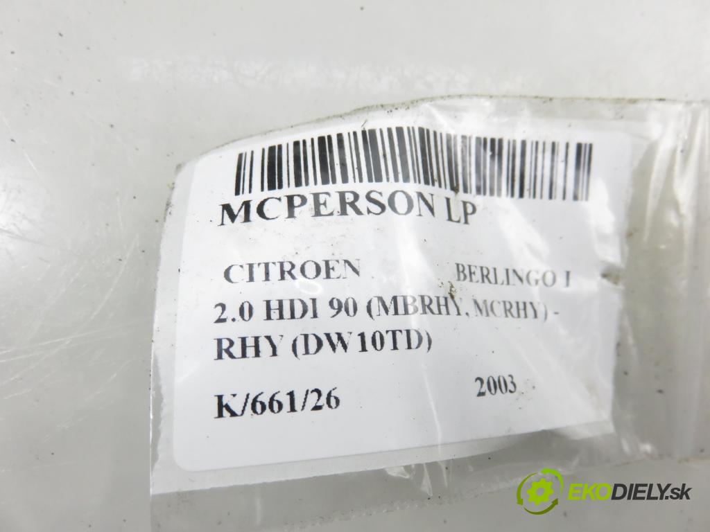 CITROEN BERLINGO FIRST Skrzynia (M_) KOMBIVAN 2003 66,00 2.0 HDI 90 - RHY (DW10TD) 1997,00 MCPERSON LP