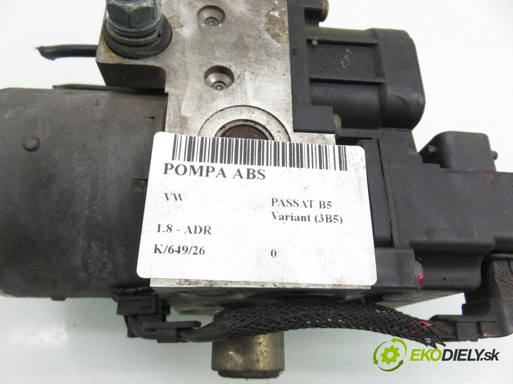 VW PASSAT B5 Variant (3B5) KOMBI 1999 92,00 1.8 20V 125 - ADR 1781,00 Pumpa ABS 8E0614111AB ; 0273004281 ; 0265216559 (Pumpa ABS)