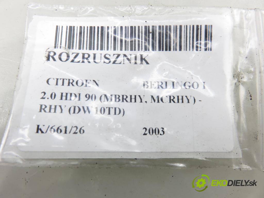 CITROEN BERLINGO FIRST Skrzynia (M_) KOMBIVAN 2003 66,00 2.0 HDI 90 - RHY (DW10TD) 1997,00 Štartér S5060 (Štartér)