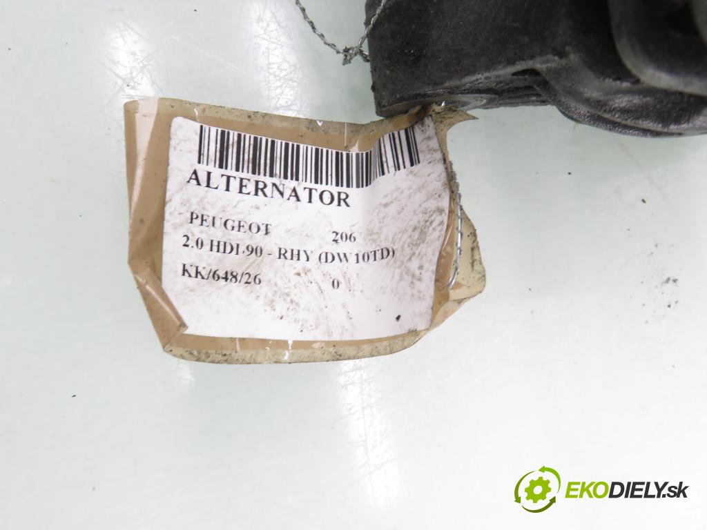PEUGEOT 206 liftback (2A/C) HB 2005 66,00 2.0 HDI 90 - RHY 1997,00 Alternátor 9646321780 (Alternátor)
