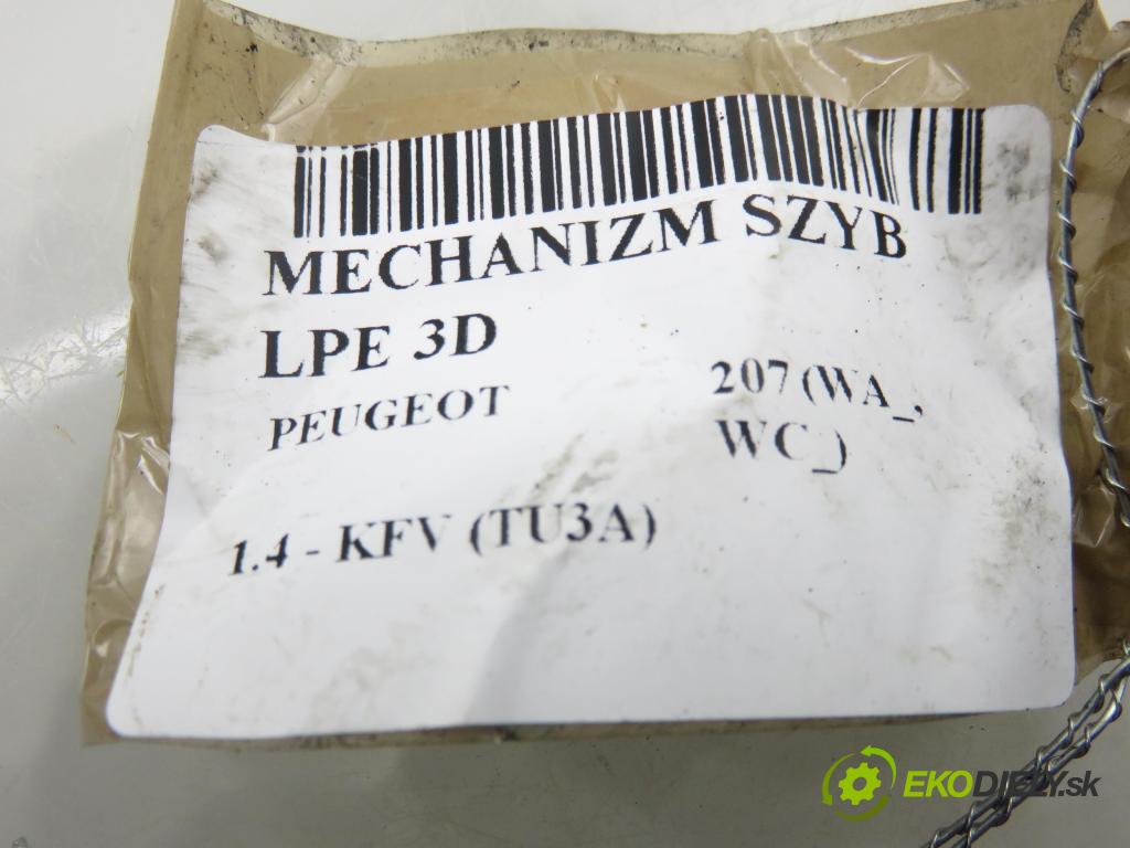 PEUGEOT 207 (WA_, WC_) HB 2008 55,00 1.4 - KFV (TU3A) 1360,00 mechanismus oken 3D 400915J ; 440787E