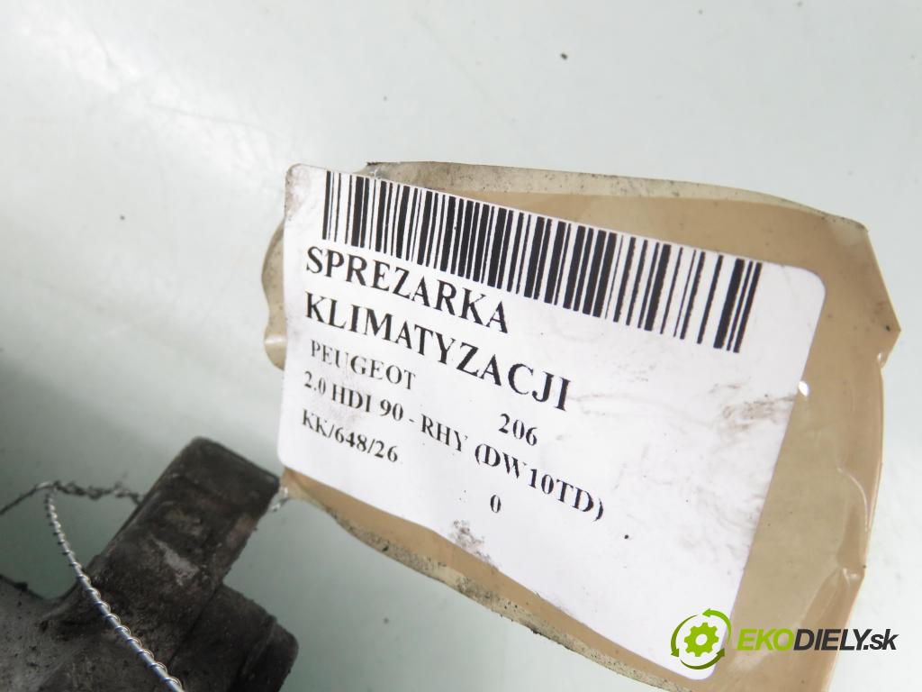 PEUGEOT 206 liftback (2A/C) HB 2005 66,00 2.0 HDI 90 - RHY 1997,00 KOMPRESOR: klimatizace  (Kompresor klimatizace)