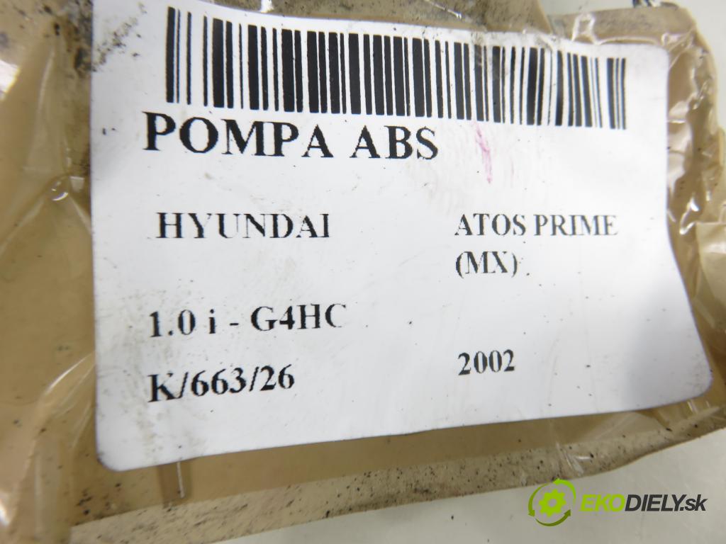 HYUNDAI ATOS PRIME (MX) HB 2000 40,00 1.0 i - G4HC 999,00 Pumpa ABS X2T33471T ; Q003T05771 ; 5891002300 (Pumpa ABS)