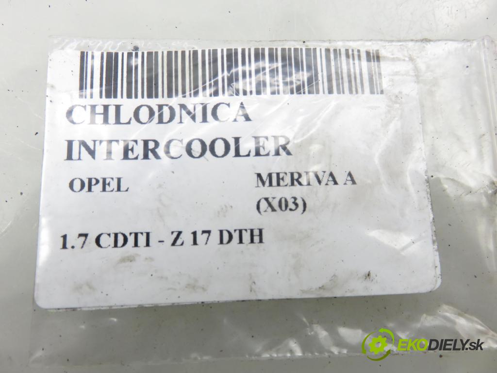 OPEL MERIVA A nadwozie wielkoprzestrzenne (MPV) (X03) HB 2004 74,00 1.7 CDTI 100 - Z 17 DTH 1686,00 chladič intercooler