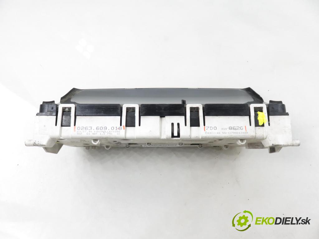 VW TRANSPORTER IV Autobus (70XB, 70XC, 7DB, 7DW, 7DK) BUS 1997 75,00 2.5 TDI 102 - ACV 2461,00 Prístrojovka elektrický 0263609018 ; 7D0919862G