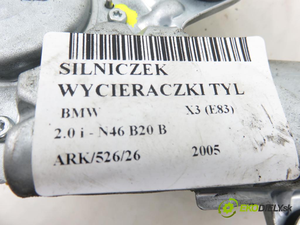 BMW X3 (E83) SUV 2005 110,00 2.0 i - N46 B20 B 1995,00 motorek stěrače ZADNÍ: 0390201594 ; 6917907