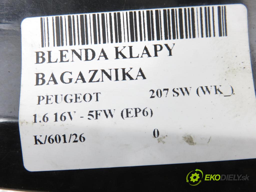 PEUGEOT 207 SW (WK_) KOMBI 2007 88,00 1.6 16V - 5FW (EP6) 1598,00 Zadné čelo dverí kufor 9680548977 ; 9680895977