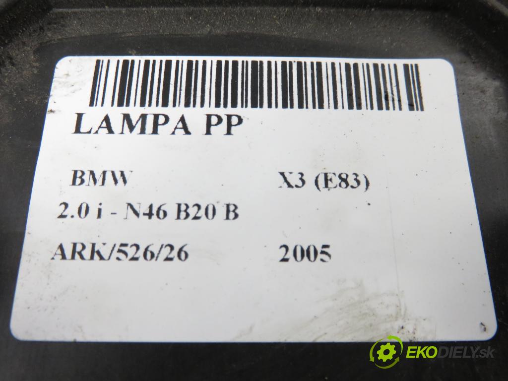 BMW X3 (E83) SUV 2005 110,00 2.0 i - N46 B20 B 1995,00 světlo PP 3418418 ; 0301210604