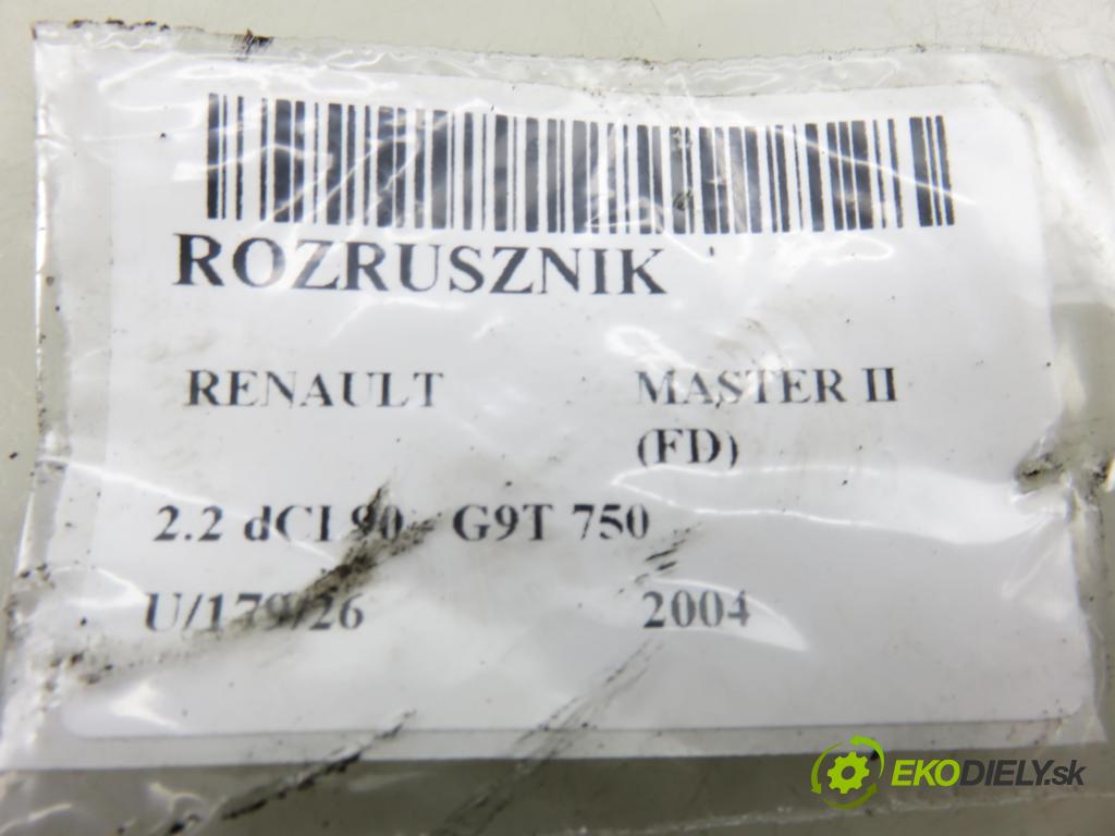 RENAULT MASTER II Skrzynia (FD) FURGON 2004 66,00 2.2 dCI 90 - G9T 750 2188,00 Štartér 8200106788 (Štartér)