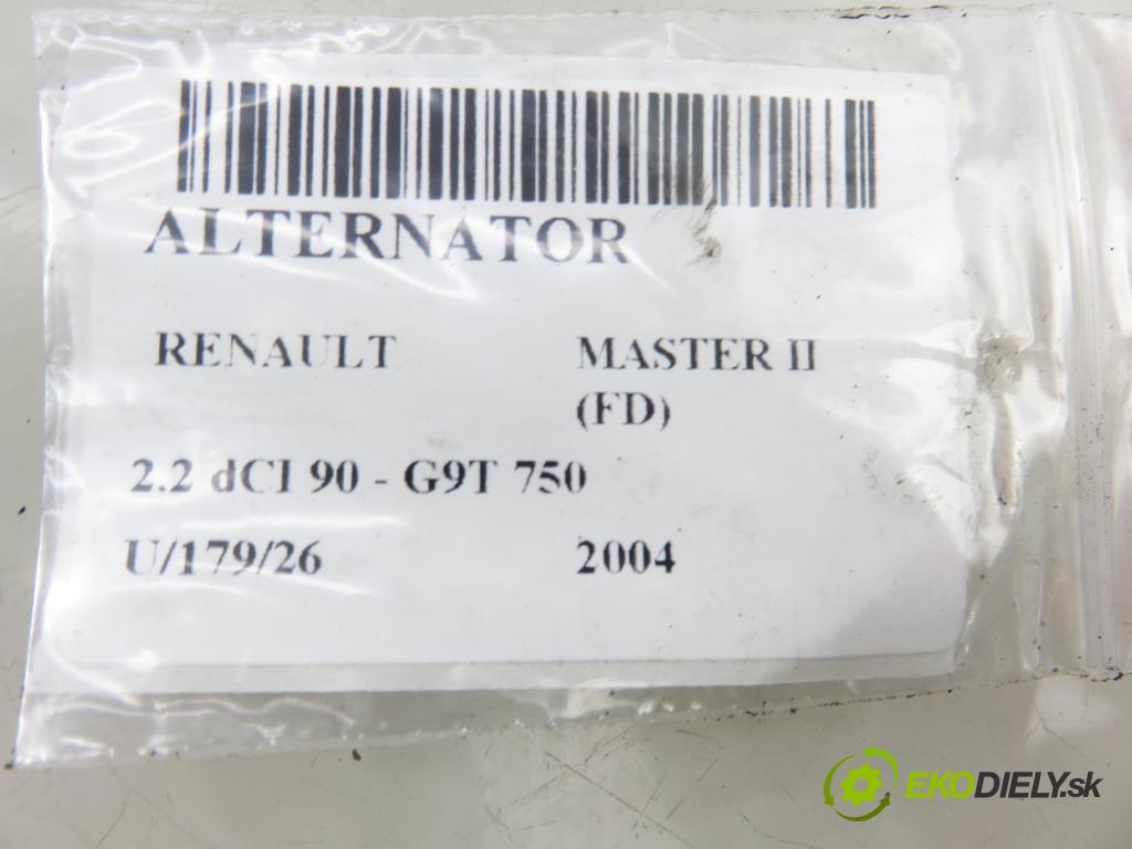 RENAULT MASTER II Skrzynia (FD) FURGON 2004 66,00 2.2 dCI 90 - G9T 750 2188,00 Alternátor 0124525044 ; 8200190721 (Alternátor)