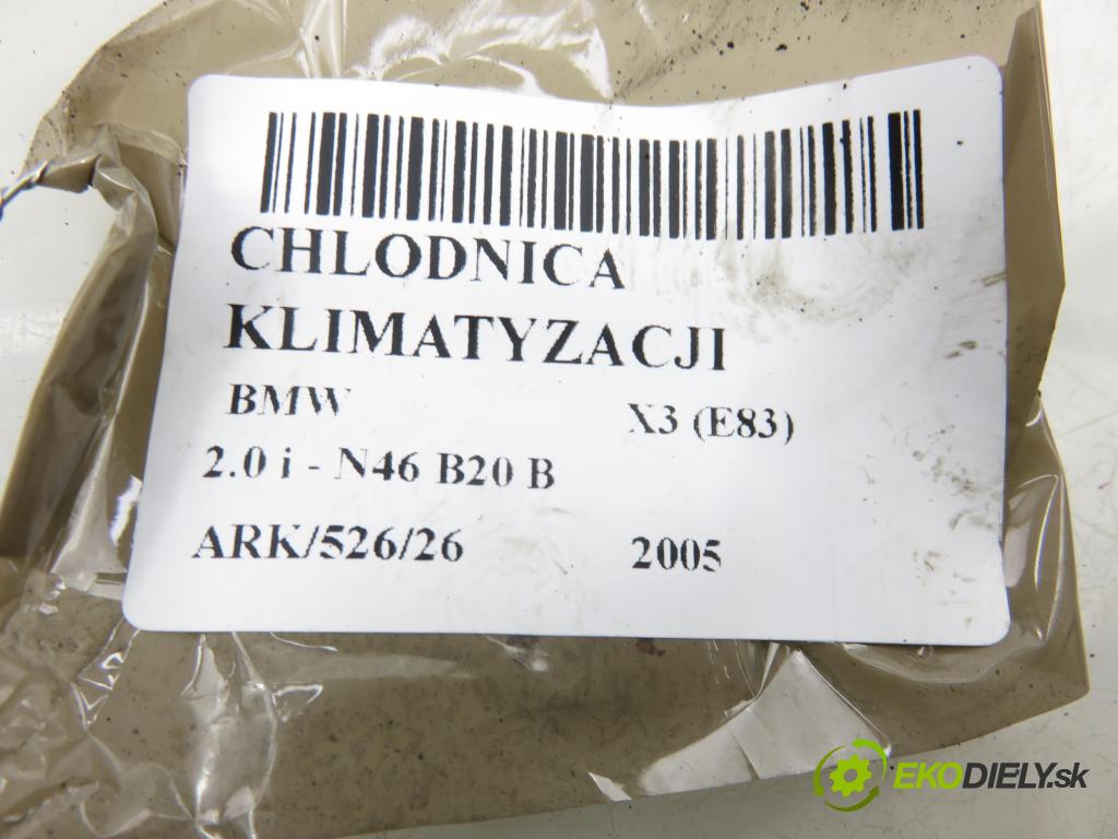 BMW X3 (E83) SUV 2005 110,00 2.0 i - N46 B20 B 1995,00 chladič klimatizace  (Chladič klimatizace)