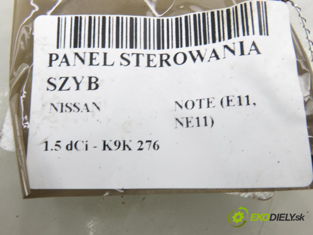 NISSAN NOTE (E11, NE11) HB 2007 63,00 1.5 dCi 86- K9K 276 1461,00 Panel ovládania okien 254019U10B