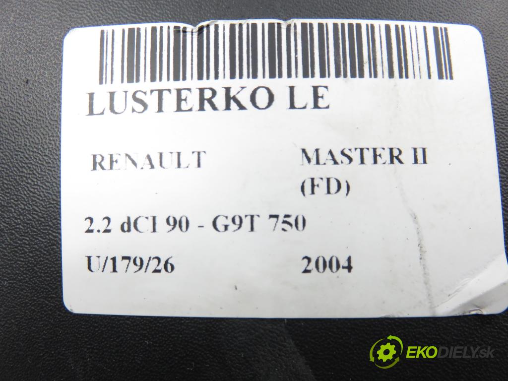 RENAULT MASTER II Skrzynia (FD) FURGON 2004 66,00 2.2 dCI 90 - G9T 750 2188,00 Spätné zrkadlo LE