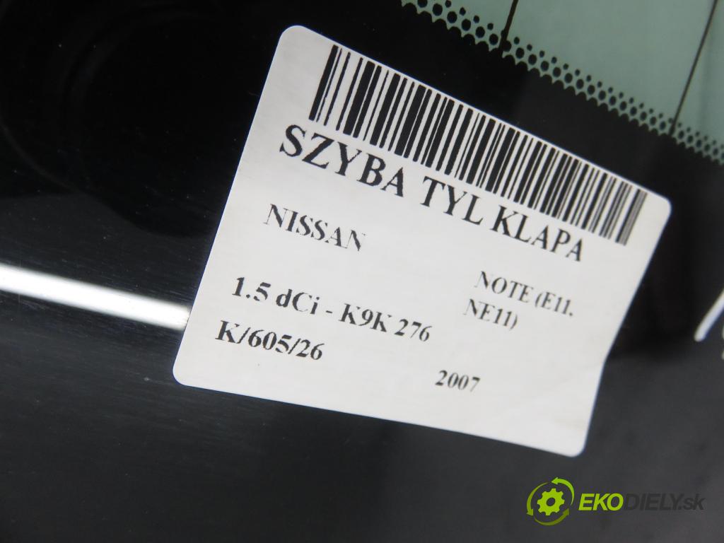 NISSAN NOTE (E11, NE11) HB 2007 63,00 1.5 dCi 86- K9K 276 1461,00 okno ZADNÍ: kapota