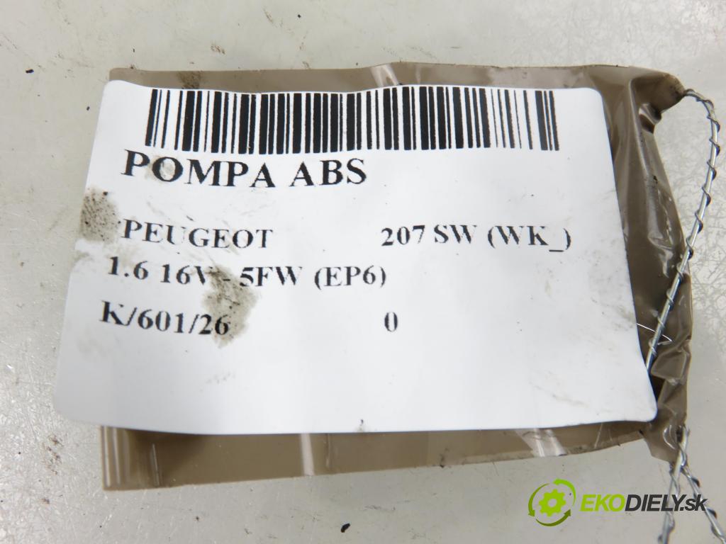 PEUGEOT 207 SW (WK_) KOMBI 2007 88,00 1.6 16V - 5FW (EP6) 1598,00 pumpa ABS 10097011443 ; 10020700984 ; 9662298780 (Pumpa ABS)