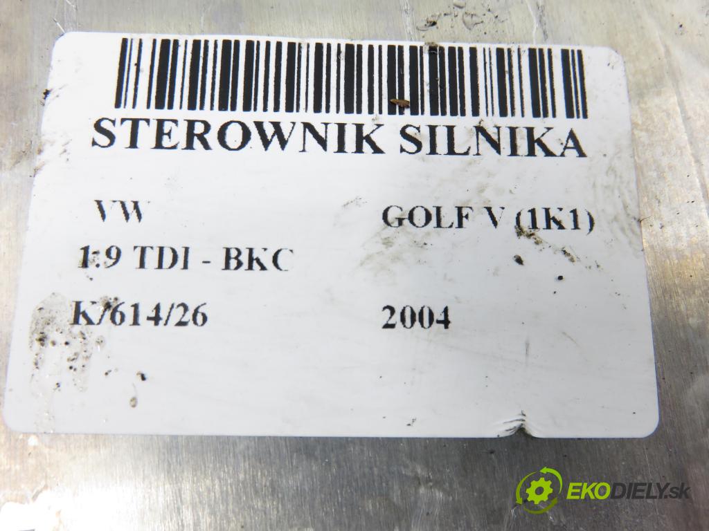 VW GOLF V (1K1) HB 2004 77,00 1.9 TDI PD 105 - BKC 1896,00 Riadiaca jednotka Motor 03G906016B ; 0281011478