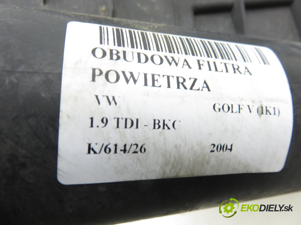 VW GOLF V (1K1) HB 2004 77,00 1.9 TDI PD 105 - BKC 1896,00 Obal filtra vzduchu 1K0129607R ; 1K0129601AE (Obal vzduchového filtra)