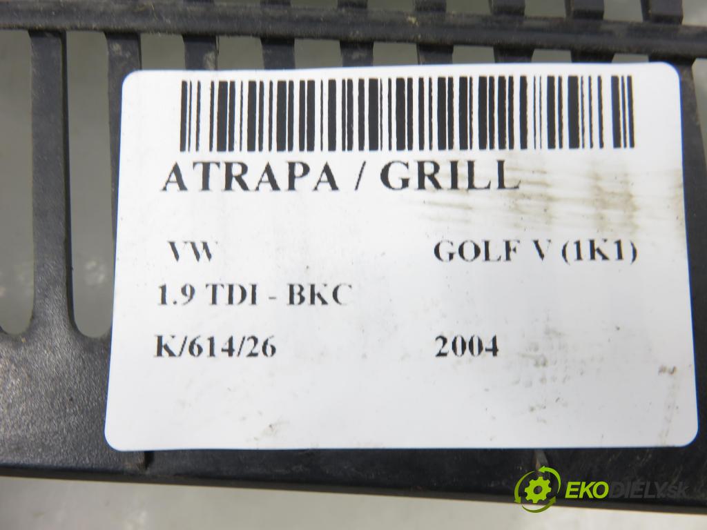 VW GOLF V (1K1) HB 2004 77,00 1.9 TDI PD 105 - BKC 1896,00 Mriežka / maska 1K0853655A