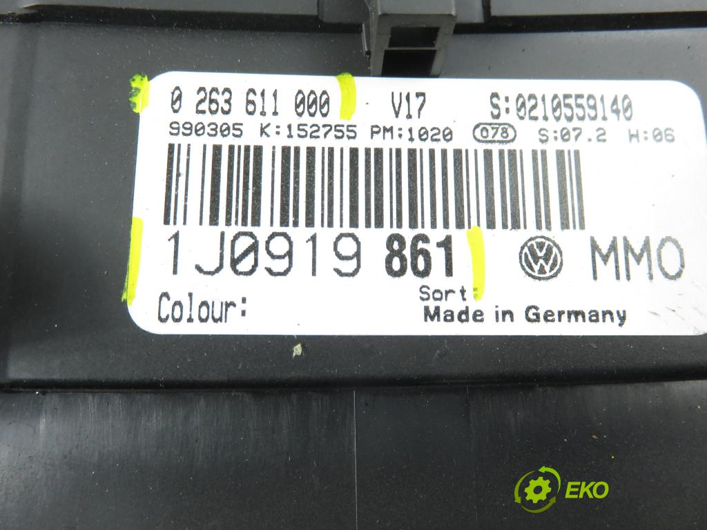 VW GOLF IV (1J1) HB 1999 55,00 1.4 16V - AXP 1390,00 Prístrojovka elektrický 1J0919861 ; 0263611000