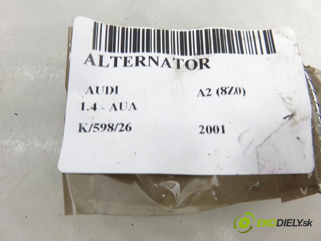 AUDI A2 (8Z0) HB 2001 55,00 1.4 - AUA 1390,00 Alternátor 037903025K ; 0124325016 (Alternátor)