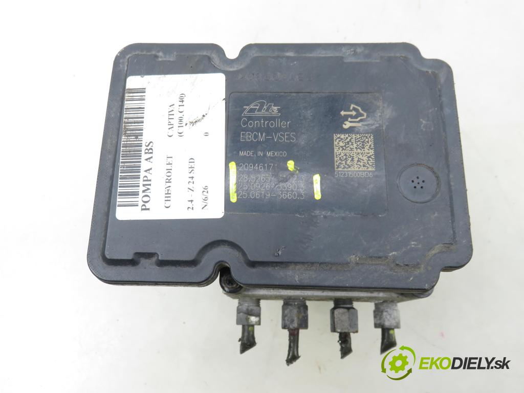 CHEVROLET CAPTIVA (C100, C140) SUV 2012 137,00 2.4 186 - LE9 2384,00 Pumpa ABS 20946171 ; 28526531023 ; 95196739 (Pumpa ABS)