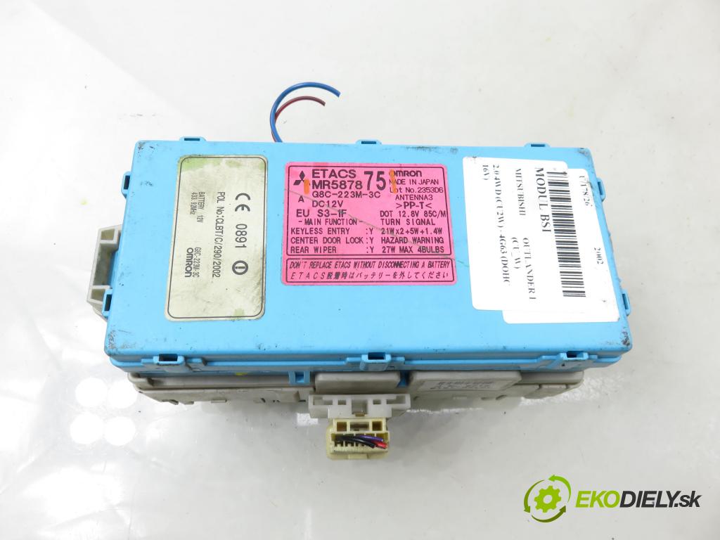 MITSUBISHI OUTLANDER I (CU_W) SUV 2002 100,00 2.0 4WD (CU2W) - 4G63 (DOHC 16V) 1997,00 MODUL BSI MR587875