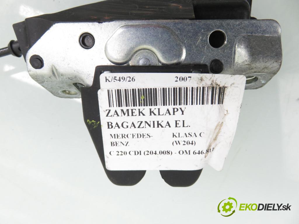 MERCEDES-BENZ KLASA C (W204) SEDAN 2007 125,00 C 220 CDI 170 - OM 646.811 2148,00 zámok dverí kufor EL. 2047500085