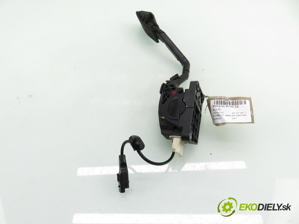 PEUGEOT 407 SW (6E_) KOMBI 2007 100,00 2.0 HDi 135 - RHR 1997,00 Potenciometer plynu 9650341780 ; 0280755012 ; F00C3E2429 (Potenciometer plynového pedálu)