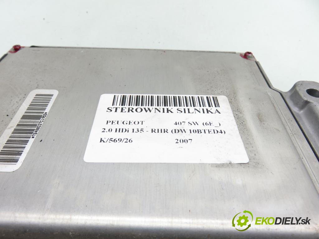 PEUGEOT 407 SW (6E_) KOMBI 2007 100,00 2.0 HDi 135 - RHR 1997,00 řídící jednotka motora 28096795 ; 9663612380 ; 9663548180