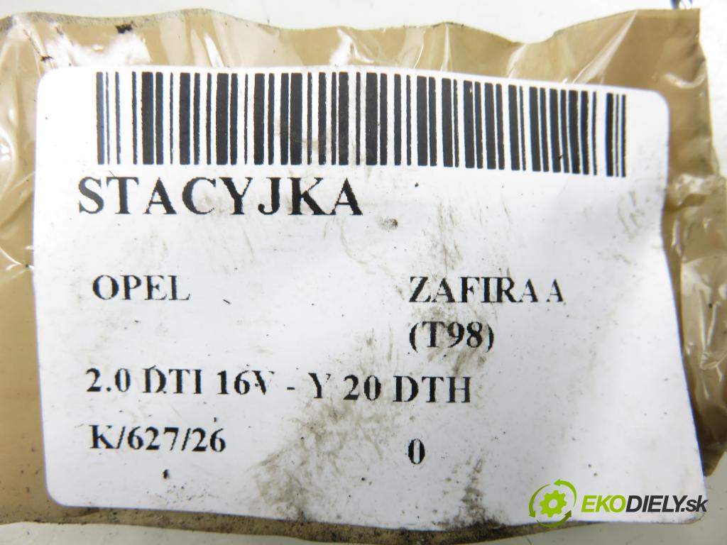 OPEL ZAFIRA A Nadwozie Wielkopojemne (MPV) (T98)  MINIVAN 2001 74,00 2.0 DTI 16V 101 - Y 20 DTH 1995,00 spinačka 90589313 ; 90589389 ; 5WK4763 (Spínacia skrinka)