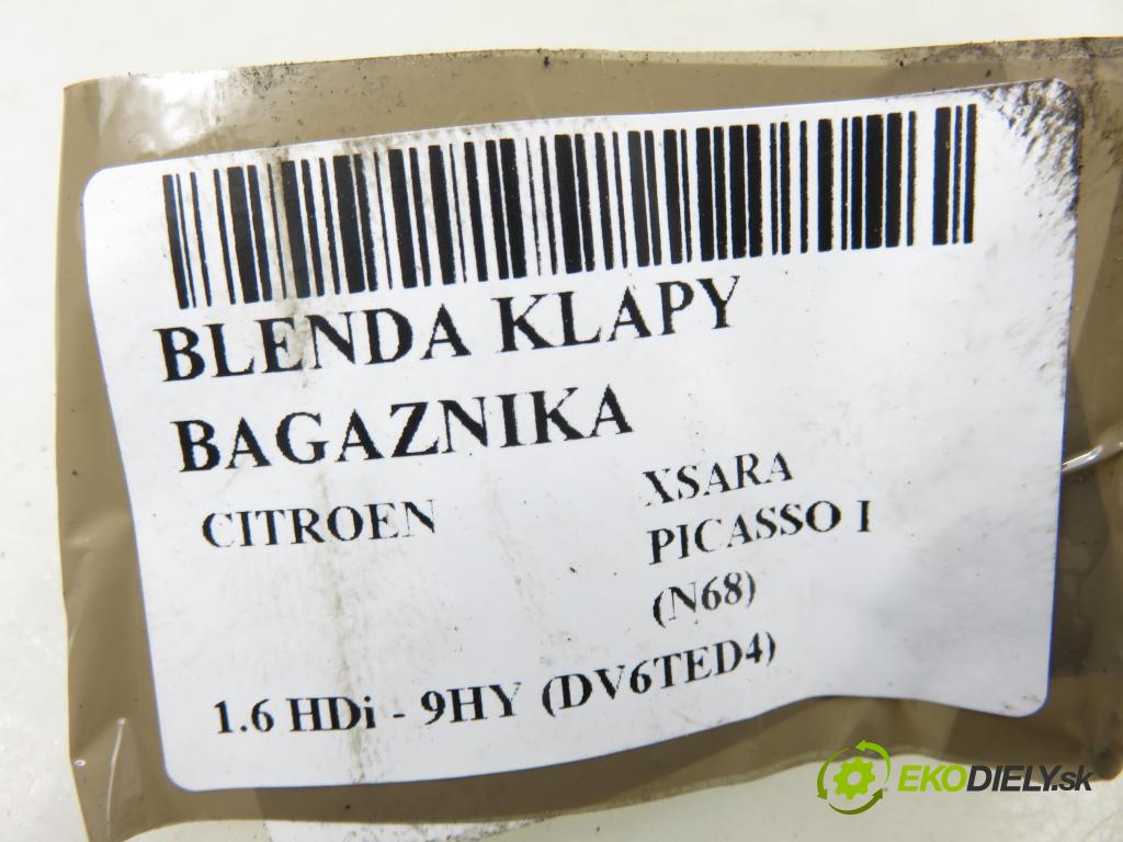 CITROEN XSARA PICASSO (N68) MINIVAN 2001 80,00 1.6 HDi 109 - 9HY (DV6TED4) 1560,00 zadní část - čelo dveří kufr 9649598777